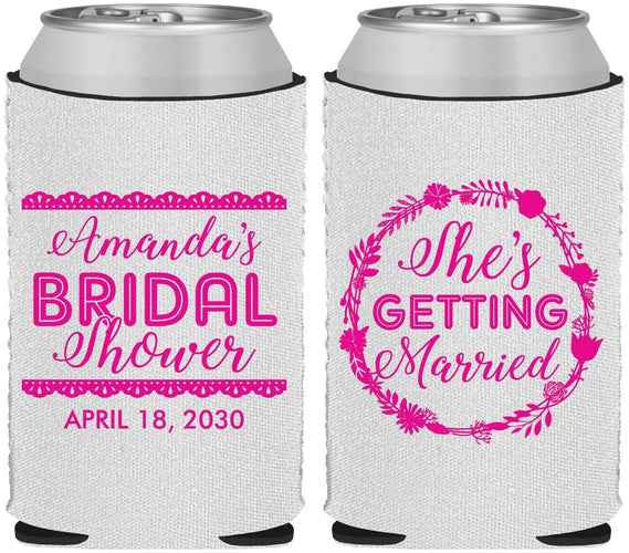 Custom Bridal Shower Neoprene Can Coolers - She's Getting Married | 100003