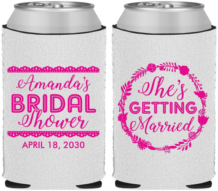 Custom Bridal Shower Neoprene Can Coolers - She's Getting Married | 100003