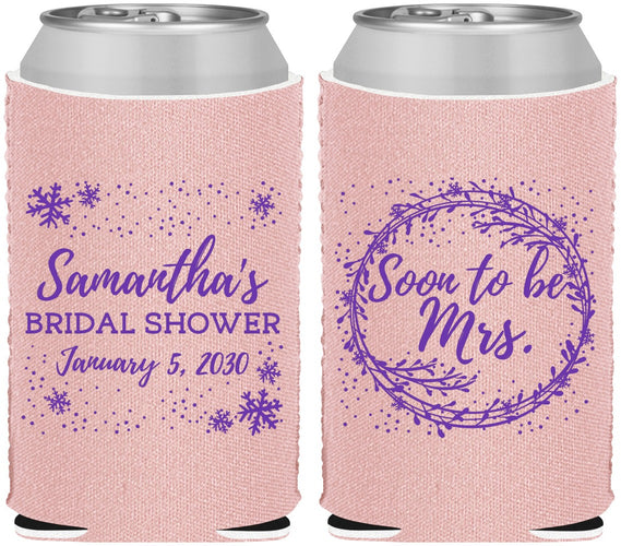 Custom Bridal Shower Neoprene Can Coolers - Soon To Be Mrs | 100004