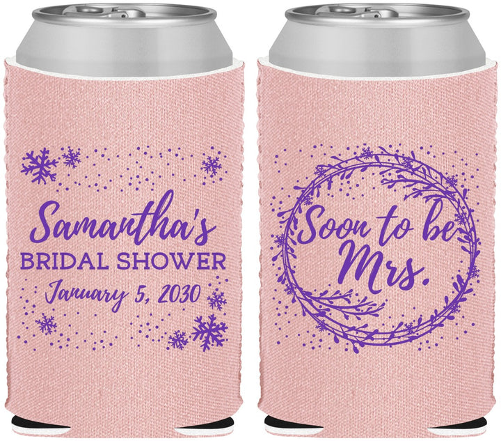 Custom Bridal Shower Neoprene Can Coolers - Soon To Be Mrs | 100004