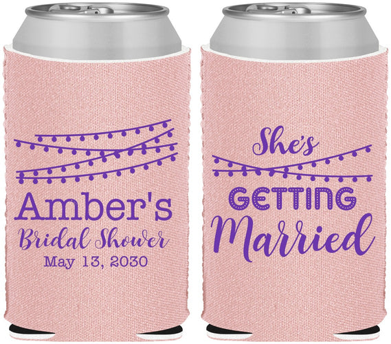 Custom Bridal Shower Neoprene Can Coolers - She's Getting Married | 100008
