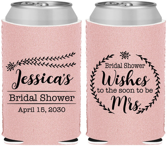 Custom Bridal Shower Neoprene Can Coolers - Soon To Be Mrs | 100009