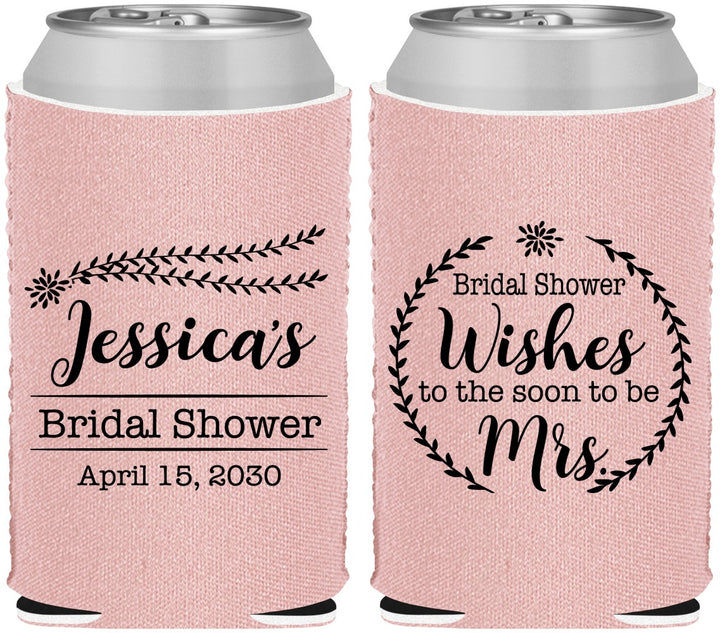 Custom Bridal Shower Neoprene Can Coolers - Soon To Be Mrs | 100009