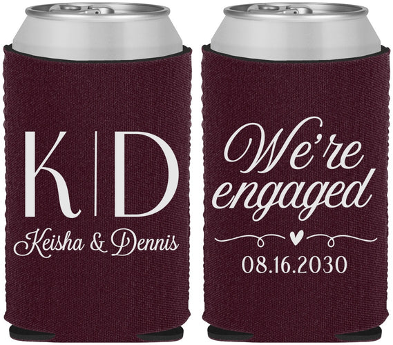 Custom Engagement Neoprene Can Coolers - We Are Engaged | 10001