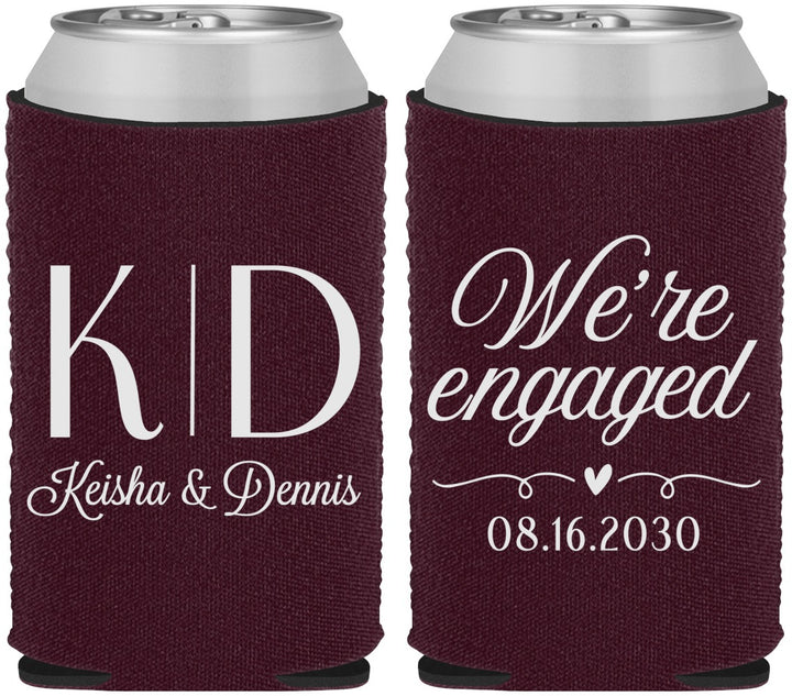 Custom Engagement Neoprene Can Coolers - We Are Engaged | 10001