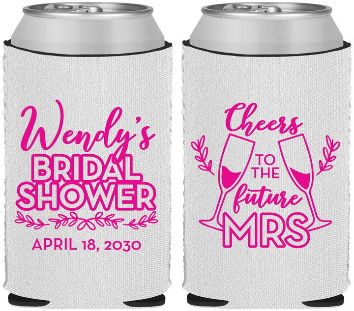 Custom Bridal Shower Neoprene Can Coolers - Future Mrs | 100011