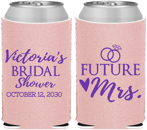 Custom Bridal Shower Neoprene Can Coolers - Future Mrs | 100012