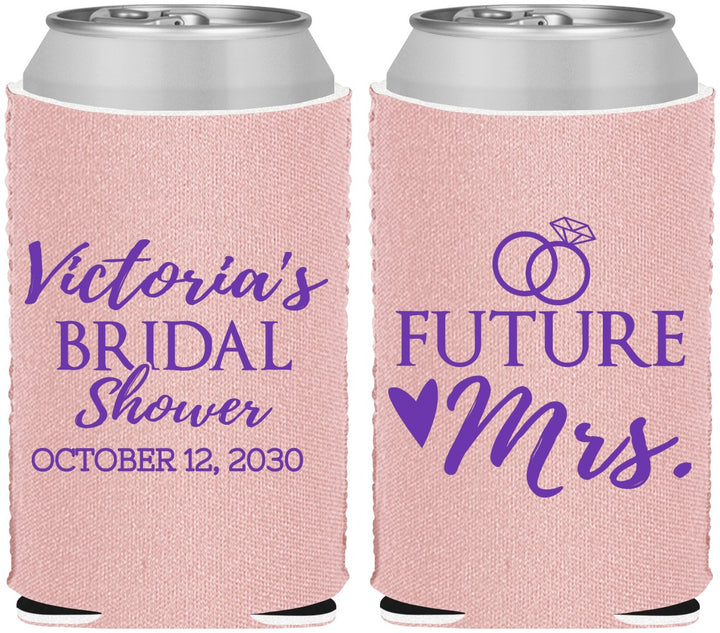 Custom Bridal Shower Neoprene Can Coolers - Future Mrs | 100012