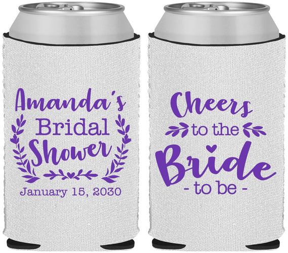Custom Bridal Shower Neoprene Can Coolers - Cheers To The Bride | 100014