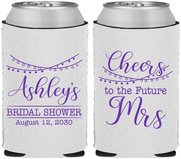 Custom Bridal Shower Neoprene Can Coolers - Future Mrs | 100018