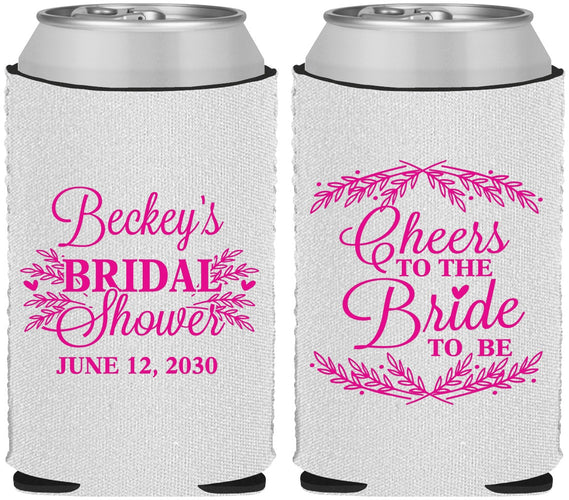 Custom Bridal Shower Neoprene Can Coolers - Cheers To The Bride | 100019