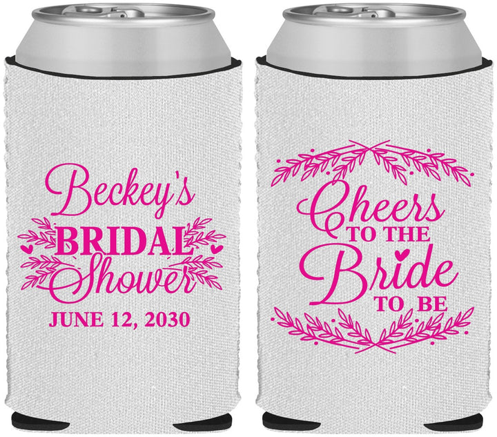 Custom Bridal Shower Neoprene Can Coolers - Cheers To The Bride | 100019
