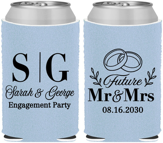 Custom Engagement Neoprene Can Coolers - Future Mr And Mrs | 10002