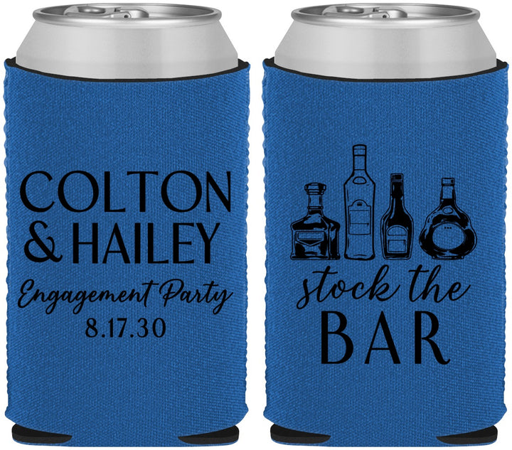 Custom Engagement Neoprene Can Coolers - Stock The Bar | 10005