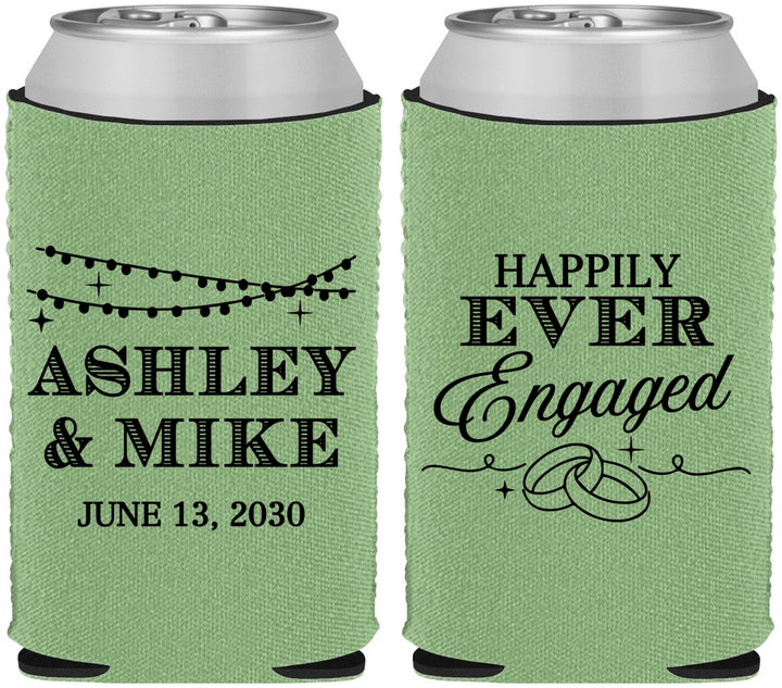 Custom Engagement Neoprene Can Coolers - Happily Ever Engaged | 10006