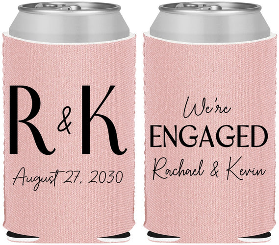 Custom Engagement Neoprene Can Coolers - We Are Engaged | 10011