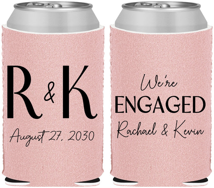 Custom Engagement Neoprene Can Coolers - We Are Engaged | 10011