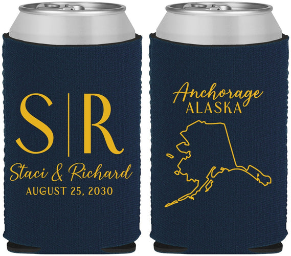 Custom Wedding Neoprene Can Coolers - Alaska | 101