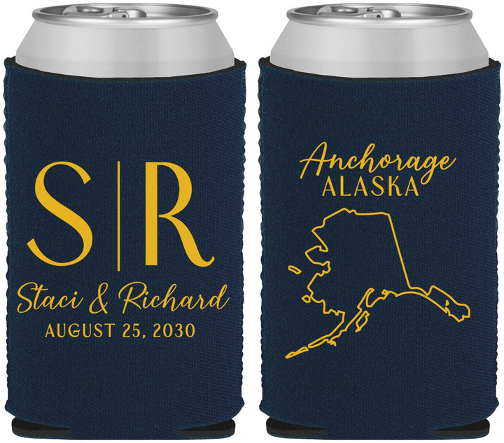 Custom Wedding Neoprene Can Coolers - Alaska | 101
