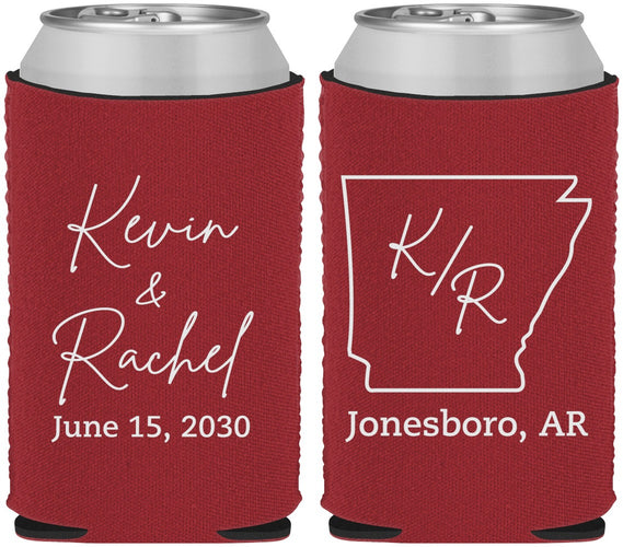 Custom Wedding Neoprene Can Coolers - Arkansas | 103