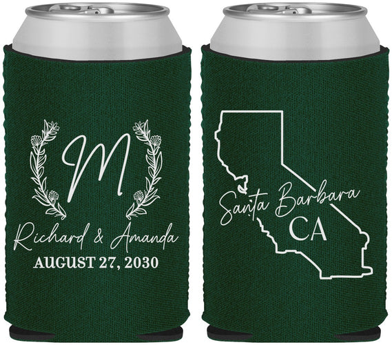 Custom Wedding Neoprene Can Coolers - California | 104