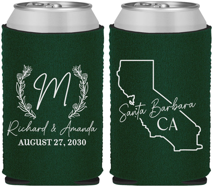 Custom Wedding Neoprene Can Coolers - California | 104