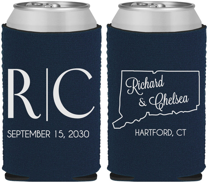 Custom Wedding Neoprene Can Coolers - Connecticut | 106