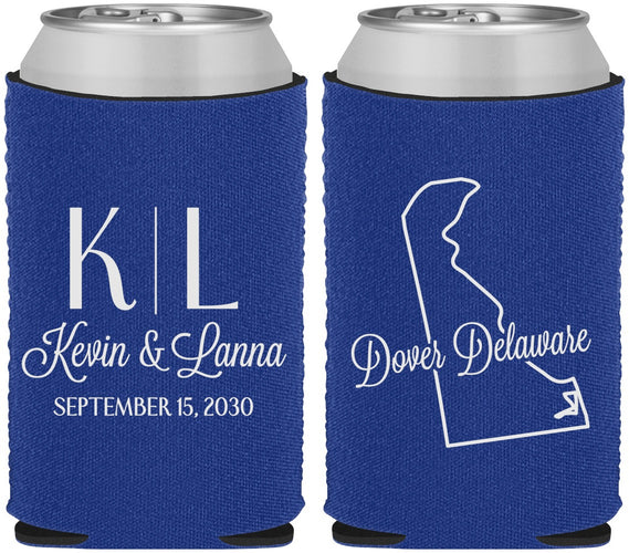 Custom Wedding Neoprene Can Coolers - Delaware | 107