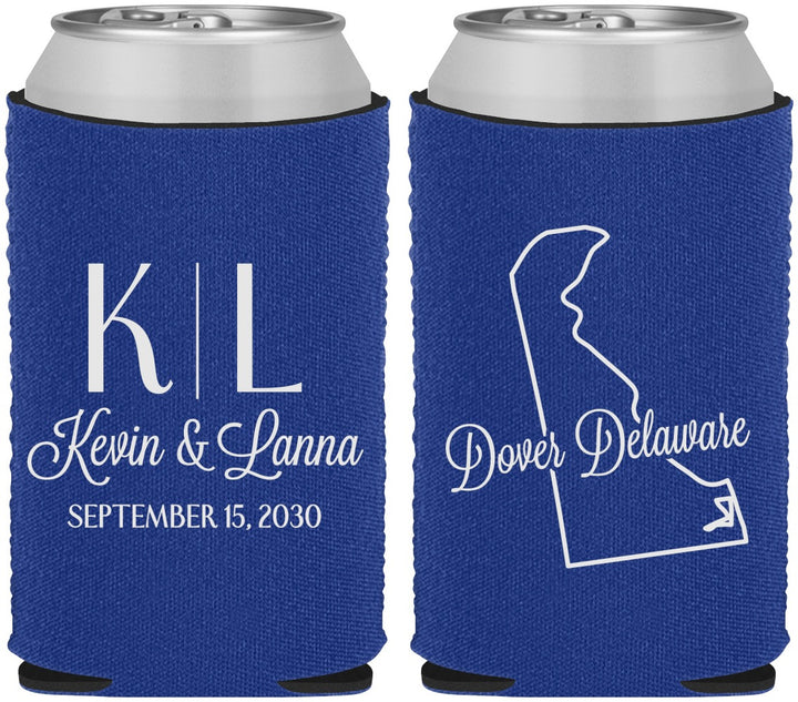 Custom Wedding Neoprene Can Coolers - Delaware | 107