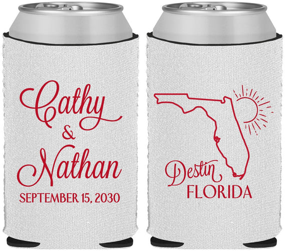 Custom Wedding Neoprene Can Coolers - Florida | 108