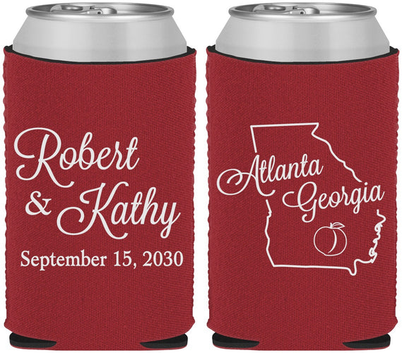 Custom Wedding Neoprene Can Coolers - Georgia | 109
