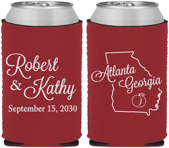 Custom Wedding Neoprene Can Coolers - Georgia | 109