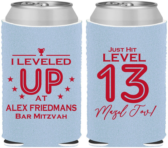Custom Bar Mitzvah Neoprene Can Coolers - 13th Birthday Video Game | 110014