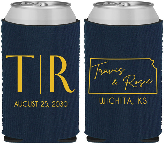 Custom Wedding Neoprene Can Coolers - Kansas | 115