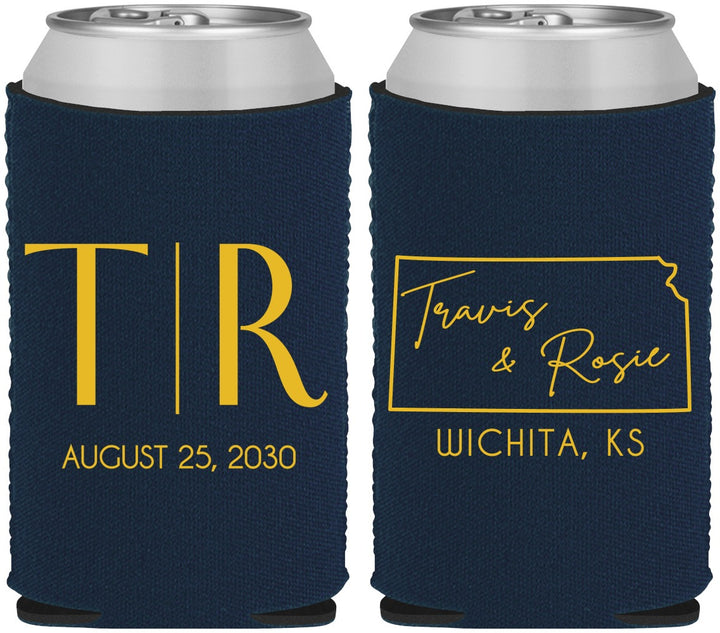 Custom Wedding Neoprene Can Coolers - Kansas | 115