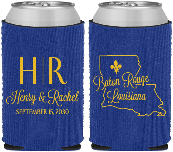 Custom Wedding Neoprene Can Coolers - Louisiana | 117