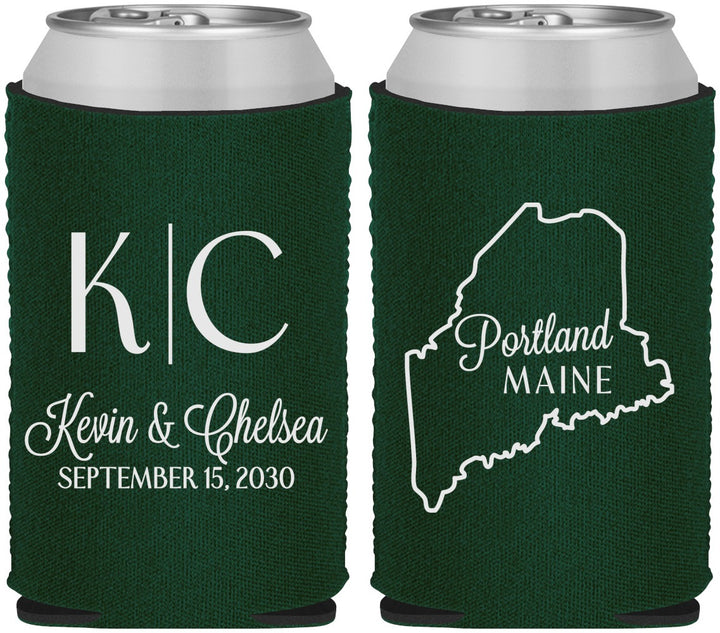 Custom Wedding Neoprene Can Coolers - Maine | 118