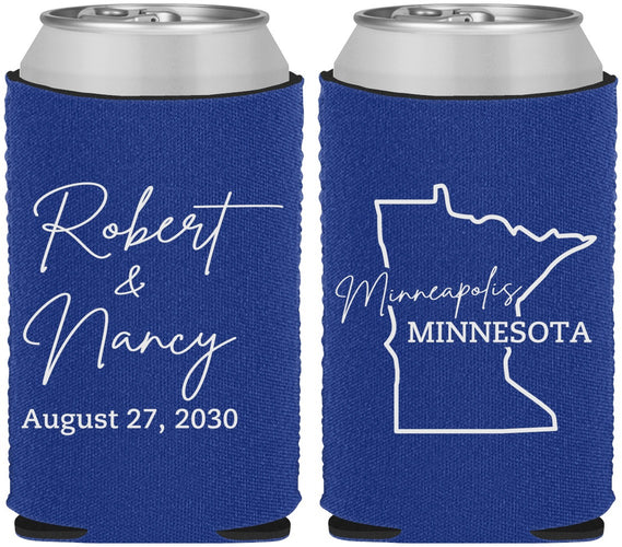 Custom Wedding Neoprene Can Coolers - Minnesota | 122