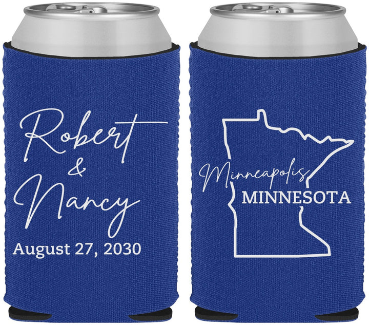 Custom Wedding Neoprene Can Coolers - Minnesota | 122