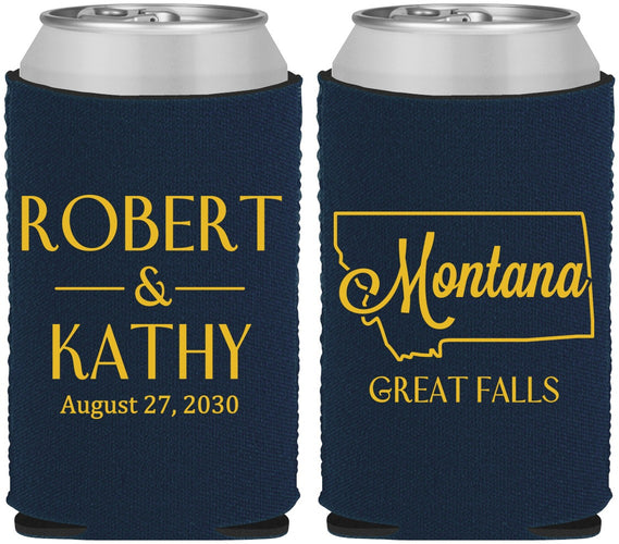 Custom Wedding Neoprene Can Coolers - Montana | 125