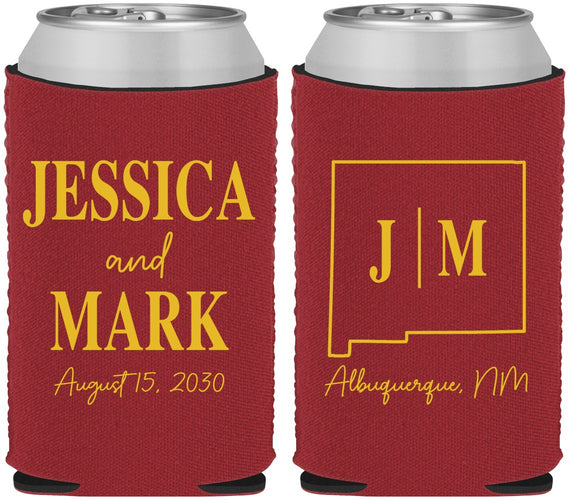 Custom Wedding Neoprene Can Coolers - New Mexico | 130