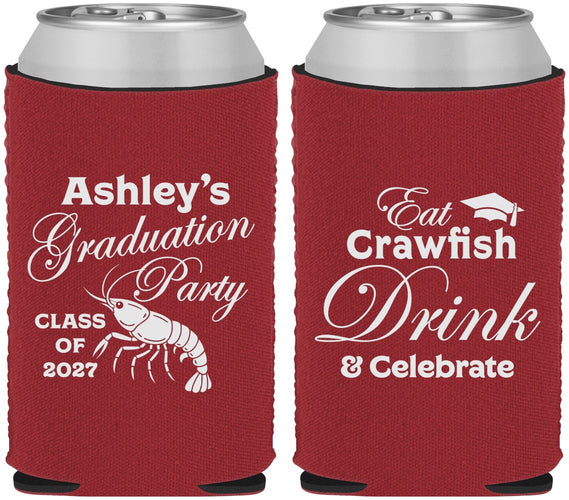 Custom Graduation Neoprene Can Coolers - Class Of 2027 Crawfish Boil | 130000