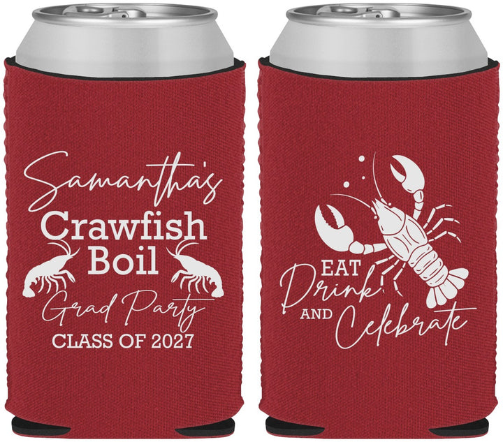 Custom Graduation Neoprene Can Coolers - Class Of 2027 Crawfish Boil | 130002