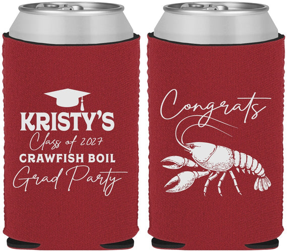 Custom Graduation Neoprene Can Coolers - Class Of 2027 Crawfish Boil | 130003