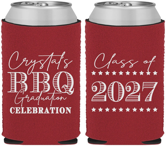 Custom Graduation Neoprene Can Coolers - Class Of 2027 Bbq | 130005