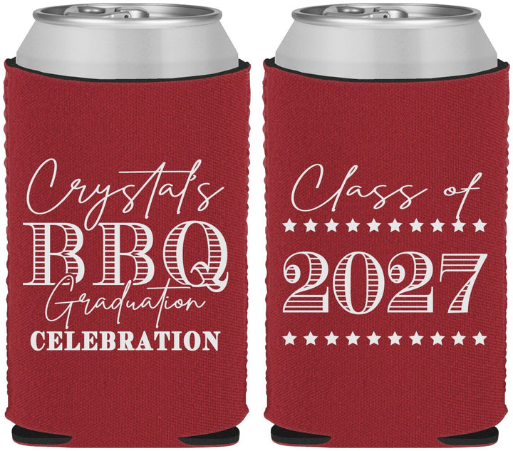 Custom Graduation Neoprene Can Coolers - Class Of 2027 Bbq | 130005