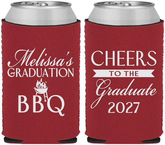 Custom Graduation Neoprene Can Coolers - Class Of 2027 Bbq | 130006