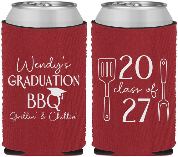 Custom Graduation Neoprene Can Coolers - Class Of 2027 Bbq | 130008