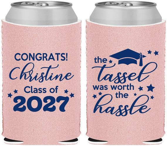 Custom Graduation Neoprene Can Coolers - Class Of 2027 Tassel Hassel | 130013