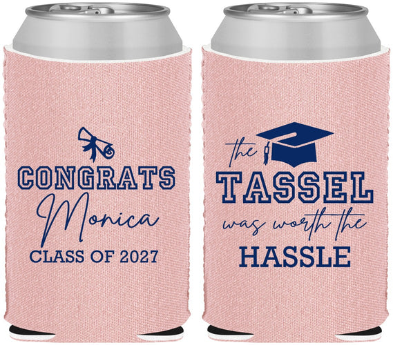 Custom Graduation Neoprene Can Coolers - Class Of 2027 Tassel Hassel | 130014